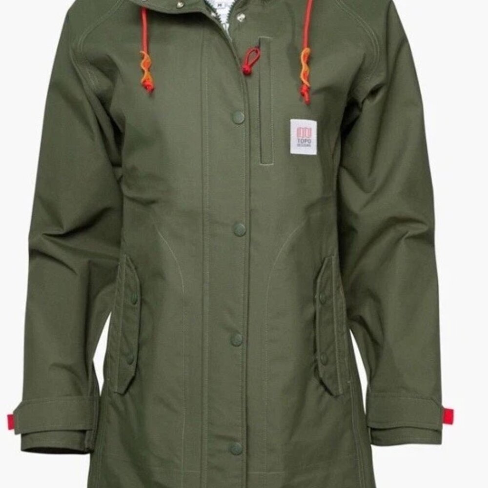 Topo Deigns Women’s Tech Trench 3L Olive Small